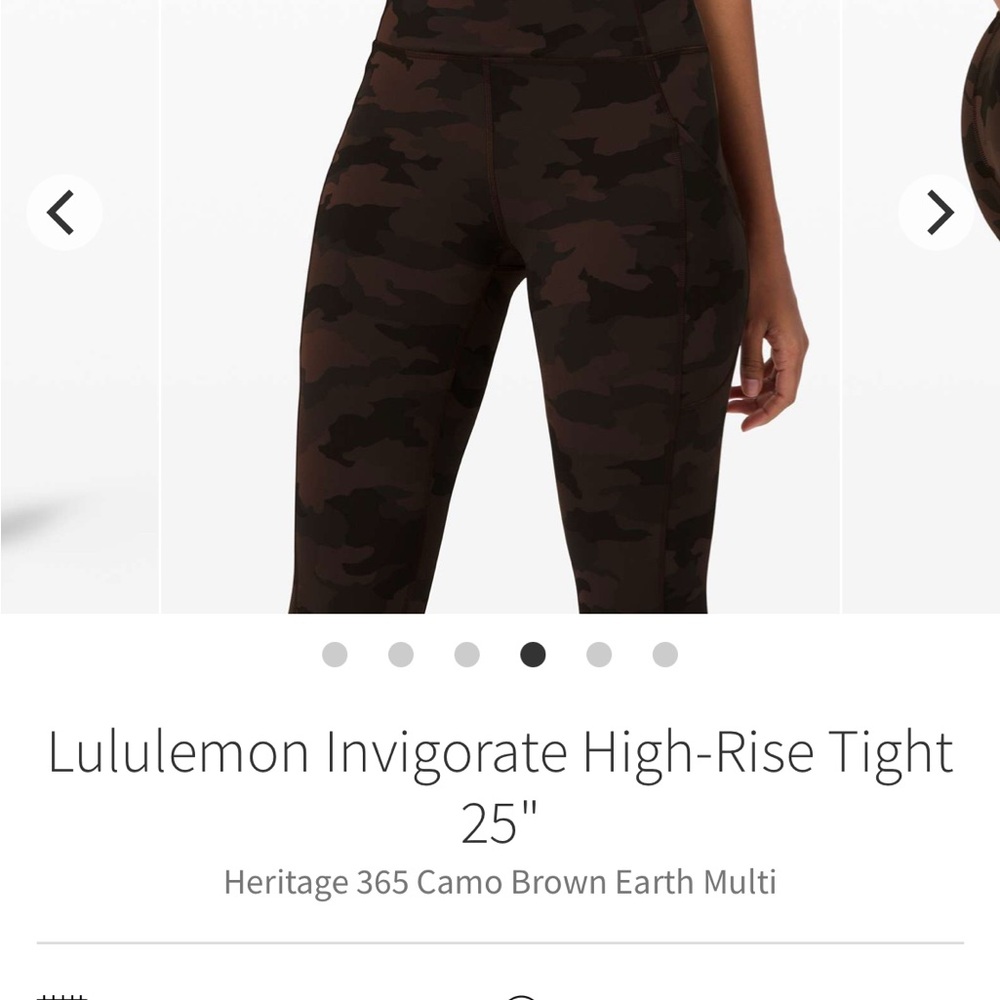 lululemon athletica Invigorate High-Rise Tight 25" - Camo Brown